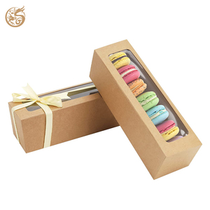 Luxury Macaron Box Window Drawer Box Cake Candy Chocolate Packaging Box With Logo