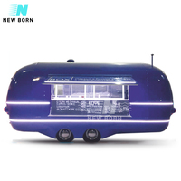 Vintage Mobile Café Carré Remorque Food Truck Aluminium Fibre de Verre Hot Dog Crème Glacée Fast Snack Chip Unité Mobile avec Salle de Bains