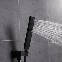 Colonne de douche murale encastrée de luxe avec pommeau de douche pluie et mitigeur de bain