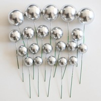 Boules en mousse colorées or et argent, décorations pour gâteaux, inserts pour anniversaire, ornements pour enveloppes rouges, lot de 20