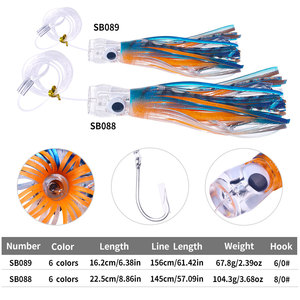 Esche <span class=keywords><strong>Artificiali</strong></span> da Traina d'Altura SB088 22cm 100g all'Ingrosso con Gonnellino in Silicone a Forma di Polpo e Calamaro per la Pesca di Grandi Predatori come Marlin e Tonno - Product Image 3