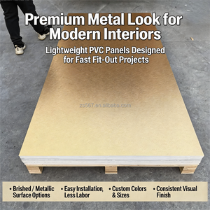 Panneau mural en PVC métallique doré, panneaux muraux en métal 4x8 - Product Image 5