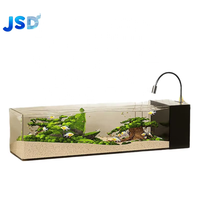 Aquarium JSD Ultra Clear Stream, filtre latéral tout-en-un, pompe silencieuse, éclairage LED, réservoir à faible entretien pour chambre et salon
