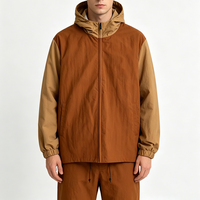 Veste coupe-vent personnalisée pour homme, grande taille, à capuche, écologique, respirante, légère, ourlet ajustable, printemps, décontractée, sur mesure, OEM, ODM