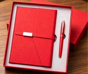 Set de Regalo de Cuaderno y Bolígrafo de Lujo Promocional 2026, Set Personalizado de Cuaderno y Bolígrafo, Set de Regalo de Diario con Cubierta de Cuero PU A5 con Caja - Product Image 3