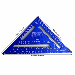 DEWEN Rapporteur d'angle en alliage d'aluminium, équerre métrique, règle triangulaire de mesure 7/12 pouces pour le travail du bois, l'industrie et le bricolage (OEM) - Product Image 6