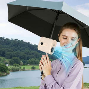 Mini parapluie à clipser sur la ceinture, haute vitesse et pratique, avec ventilateur portable multifonctionnel rotatif à 360 degrés - Product Image 5