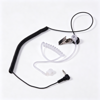 Casque intra-auriculaire incurvé 3,5 mm avec microphone à main, suppression du bruit, étanche, pour talkie-walkie et lecteurs MP3/MP4