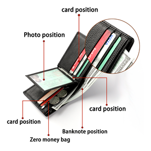 Nueva Cartera de Cuero Genuino para Hombre con Cierre y Múltiples Ranuras para Tarjetas - Product Image 2