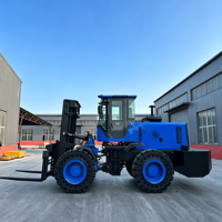 Chariot élévateur diesel SHANNENG 8 tonnes 4x4 tout-terrain avec contrepoids lourds certifié EPA4 pour les opérations minières et dans les carrières