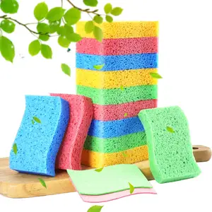 BONNO 12pcs Colorful High absorbable Face Cleaning Large Compressed Natural Denatured Spontex Cellulose Sponge For Kitchen