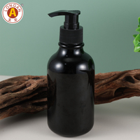 Bouteille de distributeur de savon à vaisselle en plastique recyclable personnalisée vide de 300ml 500ml rond en plastique PET pour gel douche bouteille à pompe de lotion