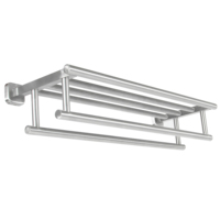 Porte-serviettes double rangée en acier inoxydable sur mesure de haute qualité, étagère de douche, support mural pour salle de bain, finition satinée, logo personnalisé SIR