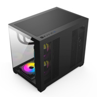 White Panoramic Micro ATX PC Case Dual Glass Side Support 400mm GPU 360mm Radiator 9 Fans High Airflow Gaming Chassis OEM