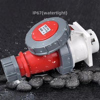 Prise de courant industrielle étanche IP67 de haute qualité 5PIN 16A 32A 220-380/380-415V 3P + N + E prise murale en cuivre mâle femelle