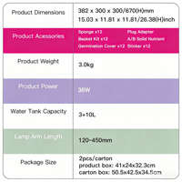 Système de culture hydroponique intelligent pour jardin intérieur à 12 modules, compatible avec la création de micro-paysages DIY