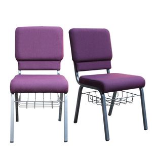 Sillas de Iglesia Modernas Acolchadas de Metal para Teatro, <span class=keywords><strong>Auditorio</strong></span>, Oración Musulmana, en Alquiler, Color Morado y Rojo - Product Image 2