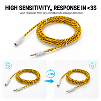 Alarme de fuite d'eau à réponse rapide GOLDKOON avec câble et alarme sonore, certifiée CE/FCC/RoHS, longueur personnalisable, installation facile pour la gestion de l'eau