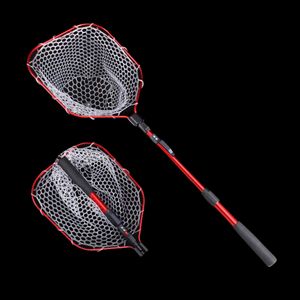 OEM ODM 31*39cm 1/2/3 secciones Red de aterrizaje plegable Varilla de aleación de Al de alta resistencia Malla de silicona sin enganches Red de aterrizaje de red de pesca - Product Image 2