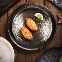 Assiettes plates en céramique de 8 pouces à bord élevé ensembles de vaisselle de restaurant moderne écologique plateaux de cuisine pour