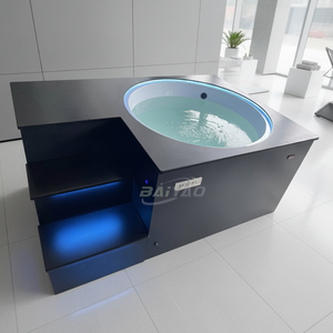 Bañera de Hielo Acrílica <span class=keywords><strong>para</strong></span> Exteriores con Enfriador, Barril de Hielo de Acero Inoxidable <span class=keywords><strong>para</strong></span> 1 Persona, <span class=keywords><strong>para</strong></span> Fitness y Deportes - Product Image 1