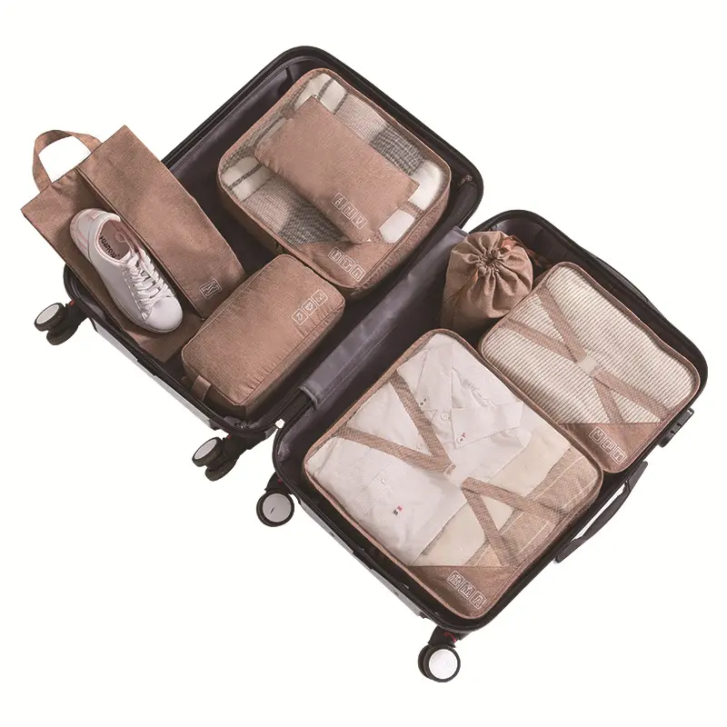 BSCIカスタムトラベルオーガナイザーバッグセットポータブルスーツケース荷物服靴整頓されたポーチ省スペースホームトラベル収納バッグ