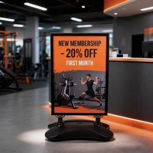 Espositore Mobile Professionale Durevole in Composito Alluminio-ABS per Esterni - Ideale per Concerti e Mercati |   Facile Cambio Poster - Product Image 4