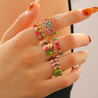 Bague en cuivre personnalisée d'usine, exquise, pour couples, ensemble, design croisé creux multicouche, pierres en zircon, unisexe, index