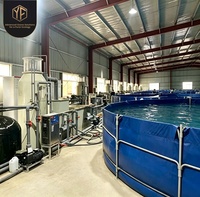 Sistema de Acuicultura de Recirculación RAS, Granja Interior de Alta Densidad para Peces y Camarones con Estanques de Lona y Unidad de Filtración de Agua