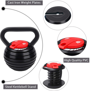 Alta calidad personalizado 20 25 40LB Fitness mancuernas ajustable <span class=keywords><strong>Kettleball</strong></span> mango competencia Kettlebell hecho pesas libres de goma - Product Image 5