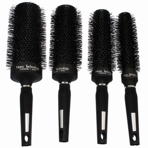 Secador de <span class=keywords><strong>cepillo</strong></span> de pelo profesional barril de aluminio <span class=keywords><strong>cepillo</strong></span> de pelo redondo de cerdas de jabalí de cerámica iónica térmica caliente - Product Image 4