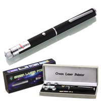 Pointeur laser vert 532 nm portable de style stylo, quatre-en-un, avec lentille à motifs, coque multicolore et clip de poche