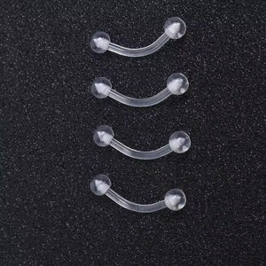 Amelia hipoalergénico acrílico ceja/nariz/<span class=keywords><strong>labio</strong></span>/lengua/vientre <span class=keywords><strong>Piercing</strong></span> hombres mujeres Stud transparente redondo cuenta tabique joyería - Product Image 4