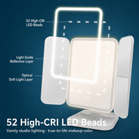Miroir de Maquillage LED Pliable Intelligent en Gros avec Lumières Dimmables pour Éclairage Supplémentaire de Chambre