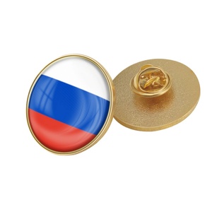 Badge en émail souple en métal, fabrication en gros, personnalisé, drapeau russe, épinglette de revers - Product Image 5