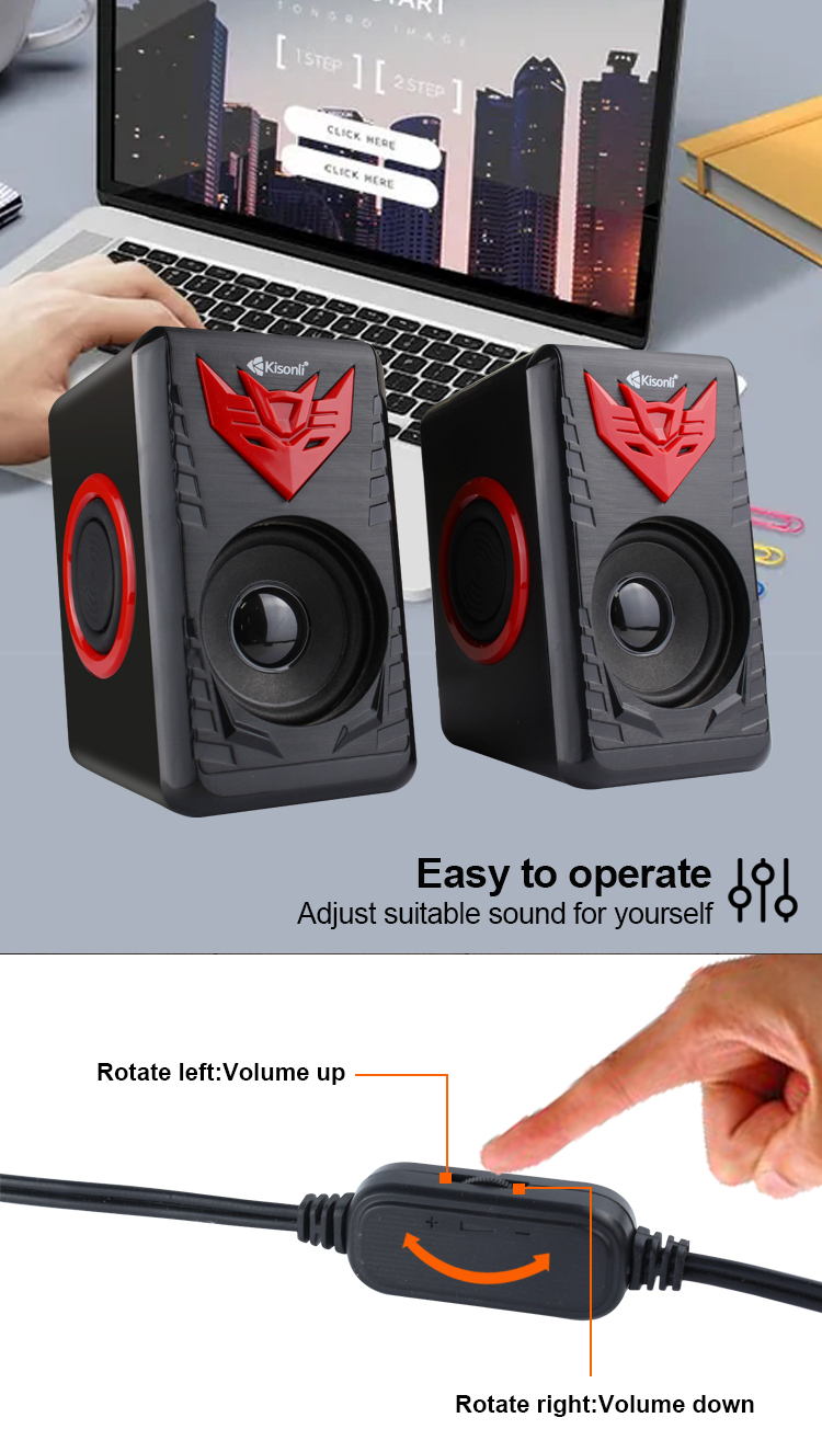 Kisonli speakers studio professional audio USB wired active  speaker