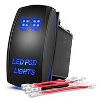 LED POD Lights Interrupteur à bascule avec fils jumper 5 broches 12V-24V Interrupteur à bascule On/Off SPST 20amp Interrupteur à bascule pour voiture camion RV bateau