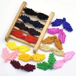 Оптовые тканевые китайские пуговицы-лягушки с узелковым креплением, моющиеся, с дизайном «Пальмовая капуста» для ципао, ханьфу, тан-костюма - Product Image 5