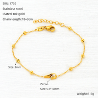 Bracelet en zircon en acier inoxydable plaqué or 18 carats avec breloques nœud, étoile et fleur, bracelet en zircone pour femme, bijoux