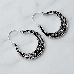 Pendientes de alta calidad Aros Textura Pendientes de aro Vintage Clip de oreja Piercing Joyería al por mayor - Product Image 3