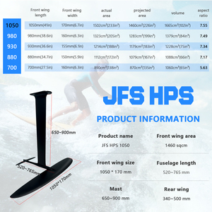 JFS HPS แผ่นฟอยล์คาร์บอนไฟเบอร์1050พร้อมถุงอุปกรณ์เสริม1460ตารางเซนติเมตรปีกไฮโดรฟอยล์สำหรับกระดานโต้คลื่นน้ำและมหาสมุทรใช้ HPS 1050อิเล็กโทร - Product Image 5