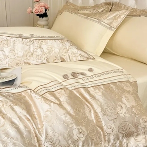 Bộ chăn ga gối đệm cao cấp 100% cotton hữu cơ tự nhiên 4 trong 1, màu vàng, may đo theo kích thước King/Queen - Product Image 4