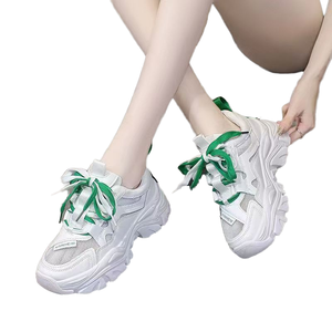 Zapatos deportivos de mujer de alta calidad con suela gruesa, transpirables, resistentes y con cordones - Zapatos de estilo casual para caminar para mujer, cómodos para todas las estaciones. - Product Image 1