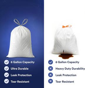 Bolsas de Basura Blancas con Cordón, Hechas de Materia Prima de Primera Calidad, Forros de Plástico Grueso y Duradero para el Hogar - Product Image 2