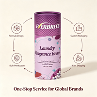 Perles parfumées florales 260g personnalisables avec logo pour lessive, parfum fruité longue durée, tube cylindrique