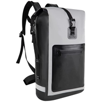 Sac à dos étanche 30L avec fermeture éclair en PVC pour kayak, camping, canotage, randonnée, plage