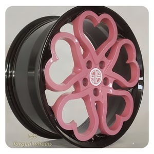 Jantes forgées monobloc personnalisées rose pâle brillant bicolore en forme de cœur pour BMW Mini Cooper Tesla Model 3 Volkswagen Golf <span class=keywords><strong>Polo</strong></span> - Product Image 1