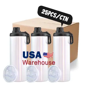 Usa Rts Dual Deksels 25Oz 30Oz Wit Glitter Blanco Sublimatie Tumbler Cups Tumbler Dubbelwandige Geïsoleerde Drinkfles