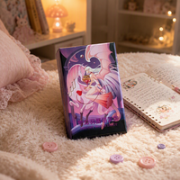 Cartes de tarot personnalisées, boîte rigide avec couvercle et fond |   Jeu de cartes en papier noir estampé à l'or pour jeux d'intérieur et fêtes