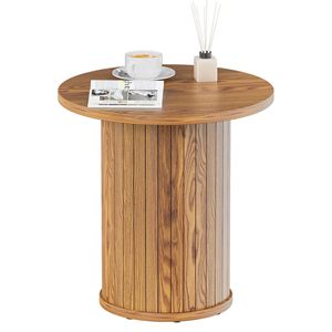 Medieval style wooden side <b>table</b>, small apartment wooden side <b>table</b>, modern minimalist style solid wood round coffee <b>table</b> - Product Image 5